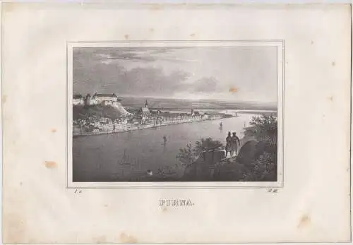 Lithografie: Pirna, Eduard Pietzsch & Comp, um 1836, Saxonia, Ansicht, Grafik