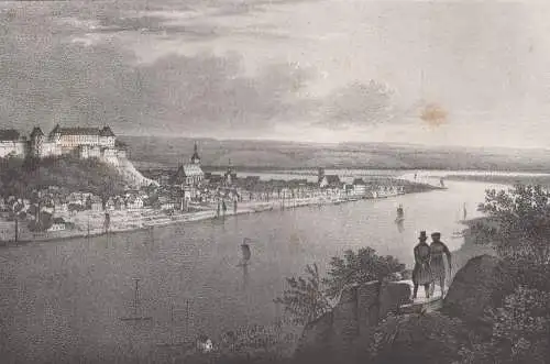 Lithografie: Pirna, Eduard Pietzsch & Comp, um 1836, Saxonia, Ansicht, Grafik