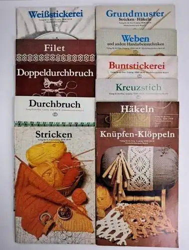 11 Hefte im Schuber: Handarbeitstechniken, Verlag für die Frau, komplett!