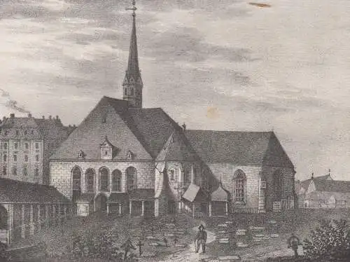 Lithografie: Pforta. & Die vormalige Frauen..., Eduard Pietzsch, Grafik, Ansicht