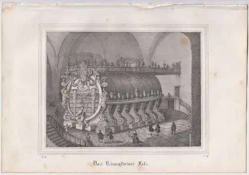Lithografie: Das Königsteiner Fass, Eduard Pietzsch, Saxonia, um 1836, Grafik