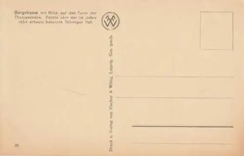 AK Leipzig. Burgstraße mit Thüringer Hof, Postkarte. Nr. 28, gebraucht, gut