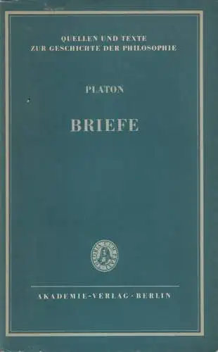 Buch: Briefe, Platon, 1960, Akademie Verlag, gebraucht, gut