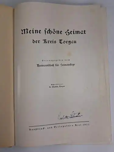 Buch: Meine schöne Heimat. Der Kreis Torgau, 1932, K. Markus, gebraucht, gut