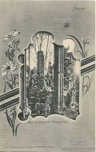 AK Speyer. Der Oelberg im Domgarten. ca. 1915, Postkarte. Serien Nr, ca. 1915