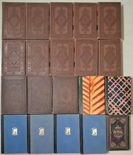20 dekorative Bücher verschiedener Autoren, vintage, schöne Aufmachung, gold
