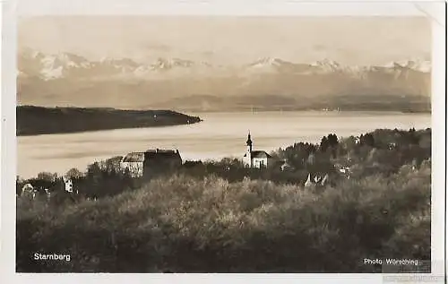 AK Starnberg a. See mit Gebirge. ca. 1915, Postkarte. Serien Nr, ca. 1915