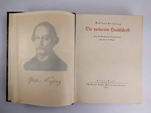 Buch: Die verlorene Handschrift 1+2, Gustav Freytag, 1923, Knaur, 2 Bände