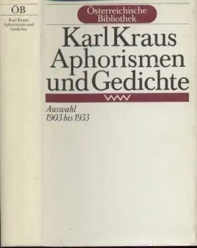 Buch: Aphorismen und Gedichte, Kraus, Karl. Österreichische Bibliothek, 1985