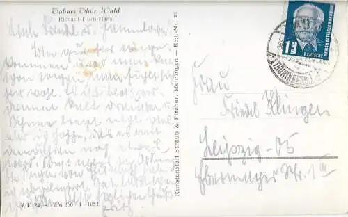 AK Tabarz. Thür. Wald. Richard Horn Haus. ca. 1949, Postkarte. Serien Nr