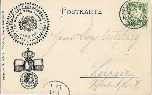 AK Verein zur Errichtung eines Denkmals in Nürnberg für Weiland... Postkarte