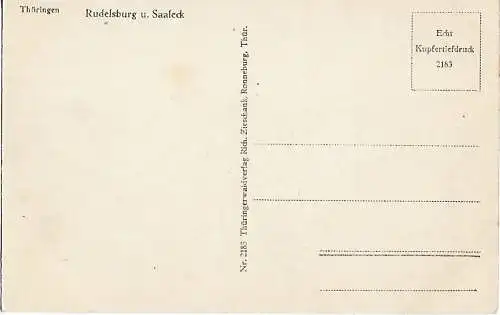 AK Rudelsburg. Saaleck. ca. 1913, Postkarte. Serien Nr, ca. 1913, gebraucht, gut