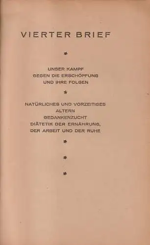 Buch: Lebensmeisterschaft Vierter Brief, Dualim, 1919, Archiv für Lebenskunst