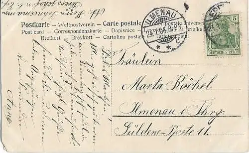 AK Gruss aus Erfurt. ca. 1906, Postkarte. Ca. 1906, gebraucht, gut