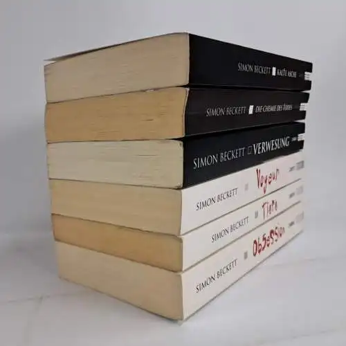 6 Bücher Simon Beckett: Voyeur, Tiere, Verwesung, Chemie des Todes, Kalte Asche