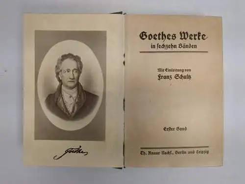 Buch: Goethe's Werke in sechzehn Bänden, 16 Teile in 4 Bänden, Th. Knaur Nachf.