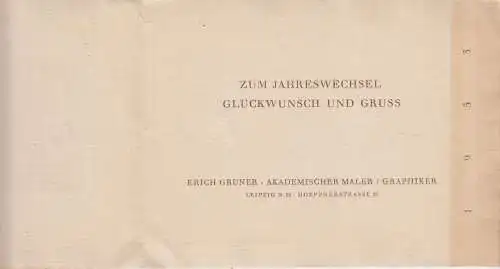 Grafik: Zum Jahreswechsel Glückwunsch und Gruß - 1953, Gruner, Erich, 1952, gut