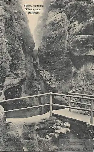 AK Wilde Klamm. Stiller See. Böhm. Schweiz. ca. 1902, Postkarte. Serien Nr