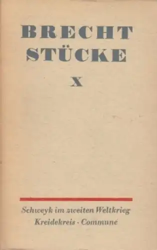 Buch: Stücke. Band X, Brecht, Bertolt. Brecht Stücke, 1959, Aufbau-Verlag