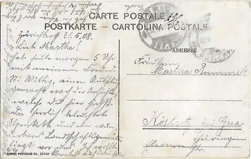 AK Alkoholfreies Kurhaus Zürichberg. ca. 1908, Postkarte. Ca. 1908