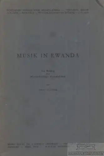 Buch: Musik in Rwanda, Günther, Robert. 1964, Musee Royal de l'Afrique Centrale