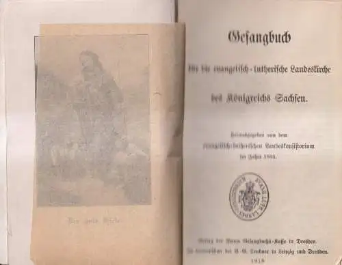 Buch: Gesangbuch für die evangelisch-lutherische Landeskirche Sachsen, 1918