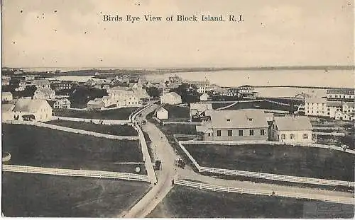 AK Birds Eye View of Block Island. R.I. ca. 1907, Postkarte. Ca. 1907