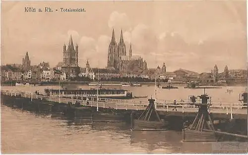 AK Köln a. Rh. Totalansicht ca. 1909, Postkarte. Serien Nr, ca. 1909