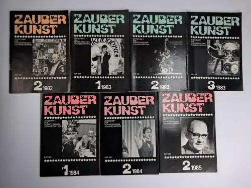 7 Hefte Zauberkunst Zeitschrift des künstlerischen Volksschaffens 1982-1985