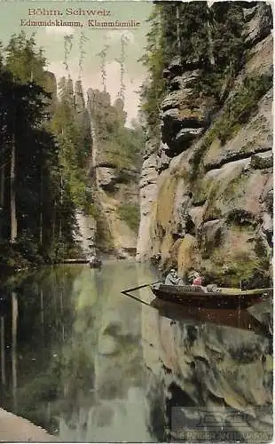 AK Edmundsklamm. Klammfamilie. Böhm. Schweiz. ca. 1909, Postkarte. Serien Nr