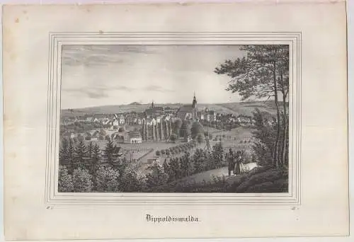 Lithografie: Dippoldiswalda, 1836, Eduard Pietzsch & Comp, Grafik, Ansicht