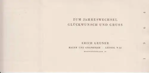 Grafik: Zum Jahreswechsel  Glückwunsch und Gruss - 1964, Gruner, Erich, 1963