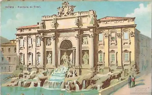 AK Roma. Fontana di Trevi. ca. 1913, Postkarte. Ca. 1913, gebraucht, gut