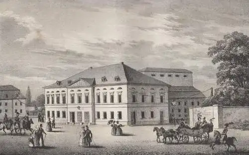 Lithografie: Das Hoftheater zu Weimar, 1836, Eduard Pietzsch & Comp, Grafik