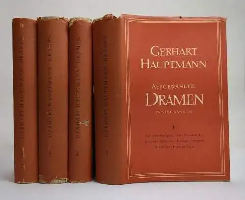 Buch: Ausgewählte Dramen in vier Bänden, Hauptmann, Gerhart. 4 Bände, 1952