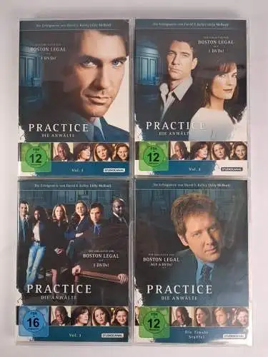 4 DVD-Boxen: Practice - Die Anwälte. Vol. 1-3 + Die finale Staffel, D. E. Kelley