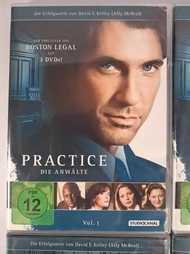 4 DVD-Boxen: Practice - Die Anwälte. Vol. 1-3 + Die finale Staffel, D. E. Kelley