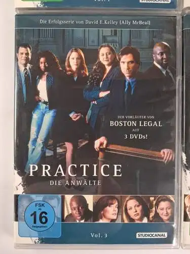4 DVD-Boxen: Practice - Die Anwälte. Vol. 1-3 + Die finale Staffel, D. E. Kelley