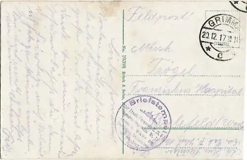 AK Grimma. Partie an der Mulde. Fährhaus Höfgen. ca. 1917, Postkarte. Serien Nr