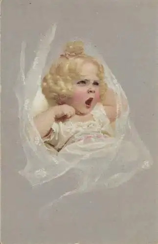 AK Schreiendes blondes Mädchen. ca. 1910, Postkarte, gebraucht, gut