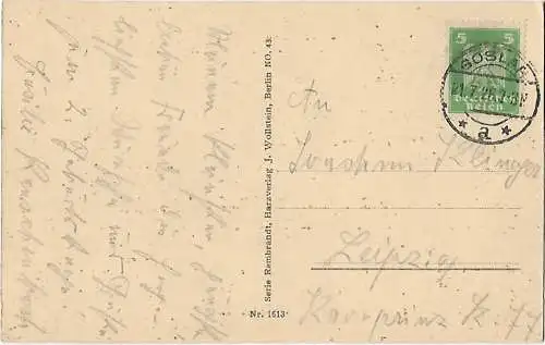 AK Okertal. Talpartie b. d. Teufelskanzel. ca. 1926, Postkarte. Serien Nr