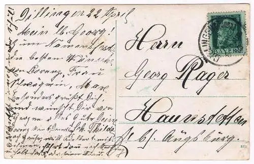 AK Herzlichen Glückwunsch zum Namenstage. Postkarte, ca. 1922, gebraucht, gut