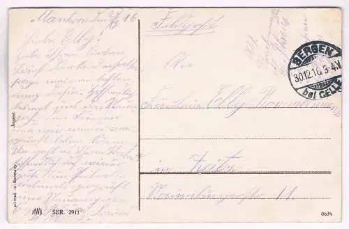 AK Herzlichen Glückwunsch zum neuen Jahre. Postkarte, ca. 1916, gebraucht, gut