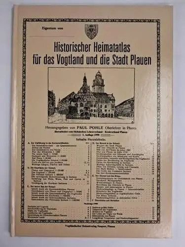 Buch Historischer Heimatatlas für das Vogtland und die Stadt Plauen, Pohle, 1990