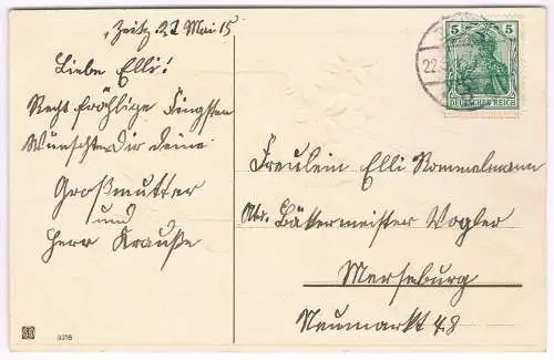 AK Herzliche Pfingstgrüße. Postkarte, ca. 1915, gebraucht, gut, gelaufen