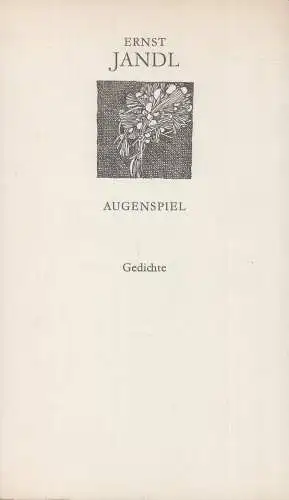 Buch: Augenspiel, Jandl, Ernst. Weiße Reihe, 1988, Verlag Volk und Welt