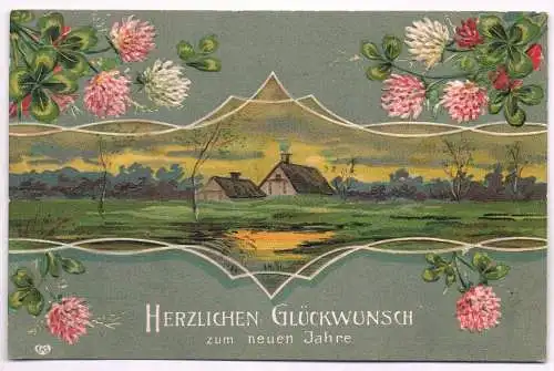 AK Herzlichen Glückwunsch zum neuen Jahre. Postkarte, gebraucht, gut