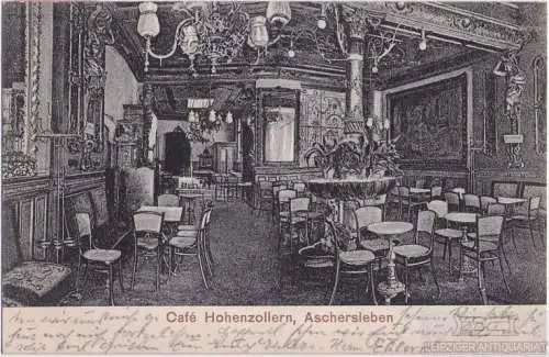 AK Cafe Hohenzollern. Aschersleben. ca. 1913, Postkarte. Serien Nr, ca. 1913