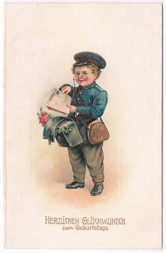 AK Herzlichen Glückwunsch zum Geburtstage. Postkarte, ca. 1915, gebraucht 314882