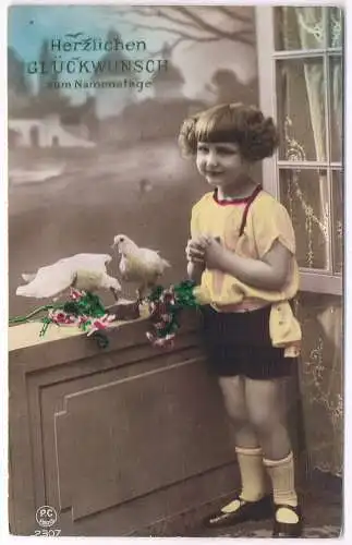 AK Herzlichen Glückwunsch zum Namenstage. Postkarte, gebraucht, gut, gelaufen